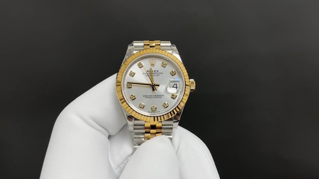 Rolex Datejust, Bicolor, esfera blanca · 31 mm