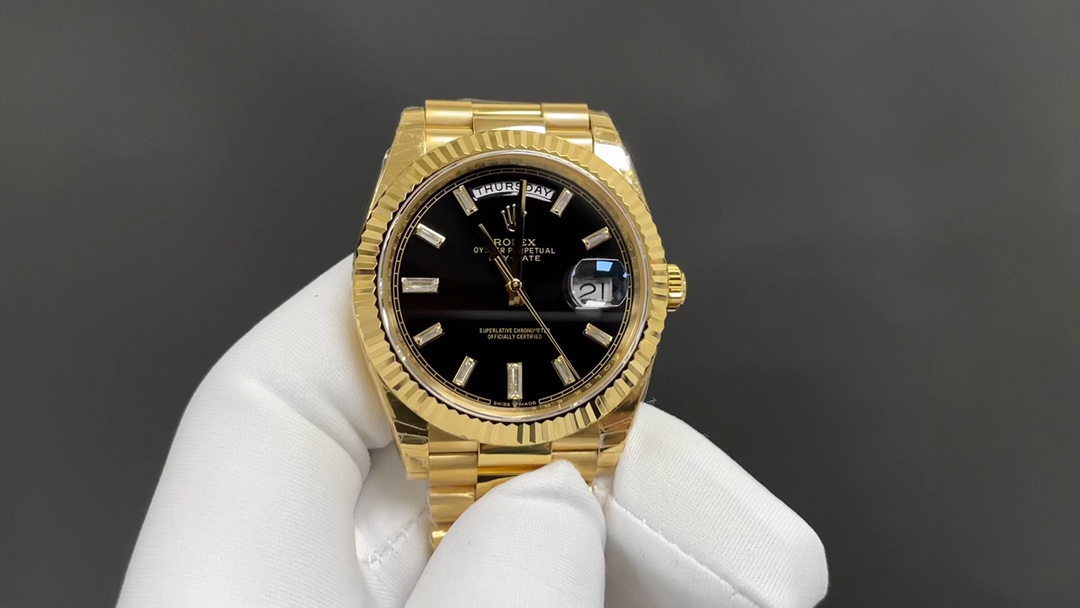 Rolex Day-Date, Negro · 40 mm
